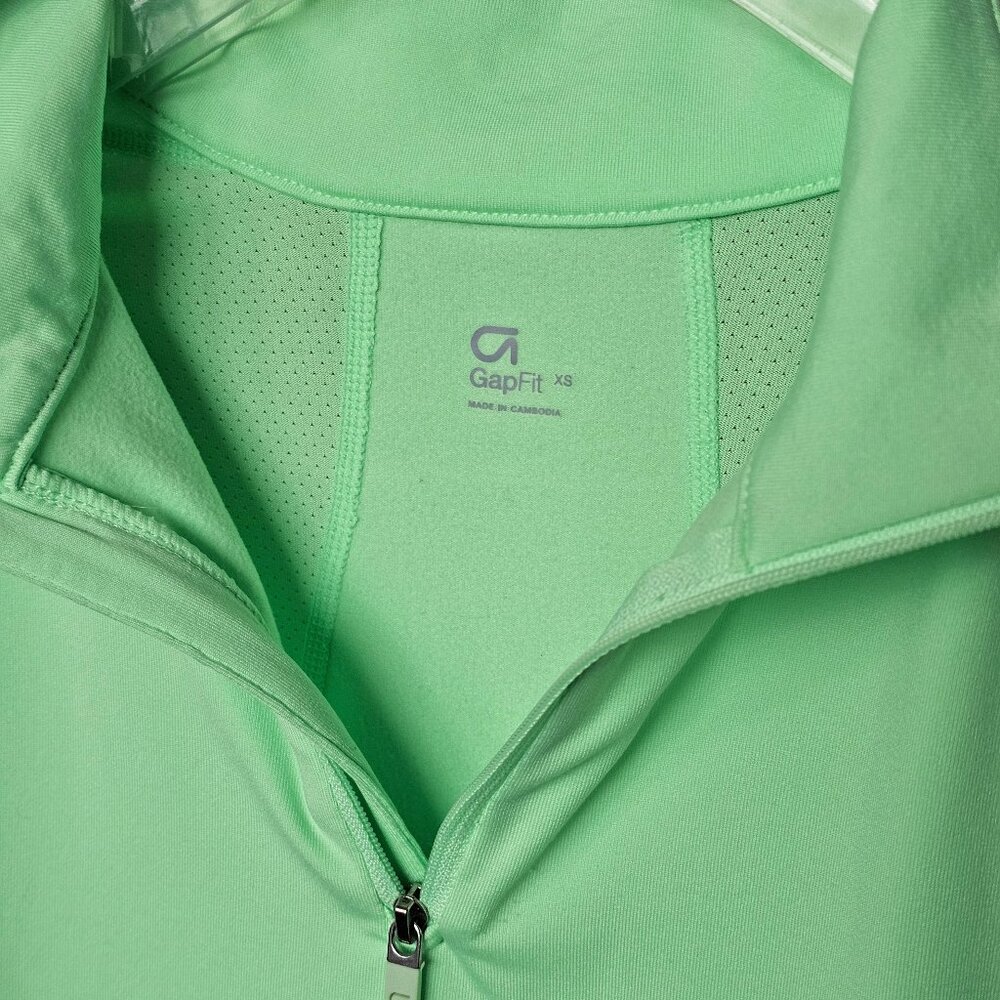Like New! Worn ONCE - XS Gap Fit Quarter-Zip Pullover, Neon Green - Athletic Fit